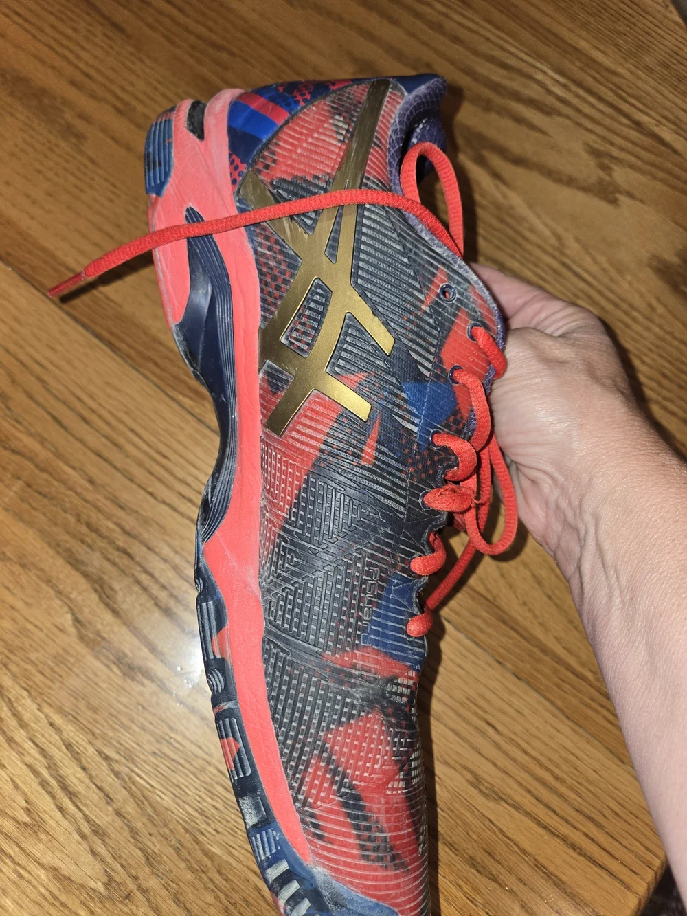 ASICS Gel-Solution Speed 3 Tennis Shoes Blue Red Graphic Men’s Size 11.5